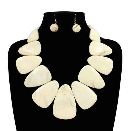 Fashion Stone Bib Necklace Set #KS2298 - Multiple Colors (PC)