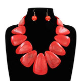 Fashion Stone Bib Necklace Set #KS2298 - Multiple Colors (PC)