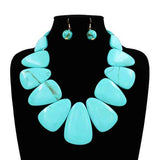 Fashion Stone Bib Necklace Set #KS2298 - Multiple Colors (PC)