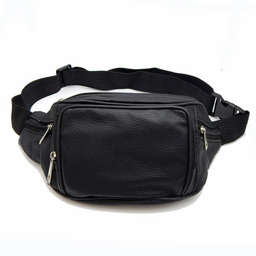 Fashion Black Leather Fanny Pack #LA6126 (PC)
