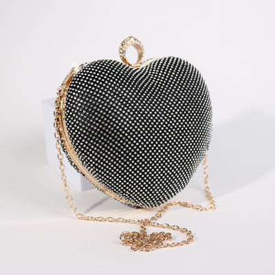 Fashion Clutch Heart Bag W/Rhinetsones #LA6152 - Multiple Colors (PC)