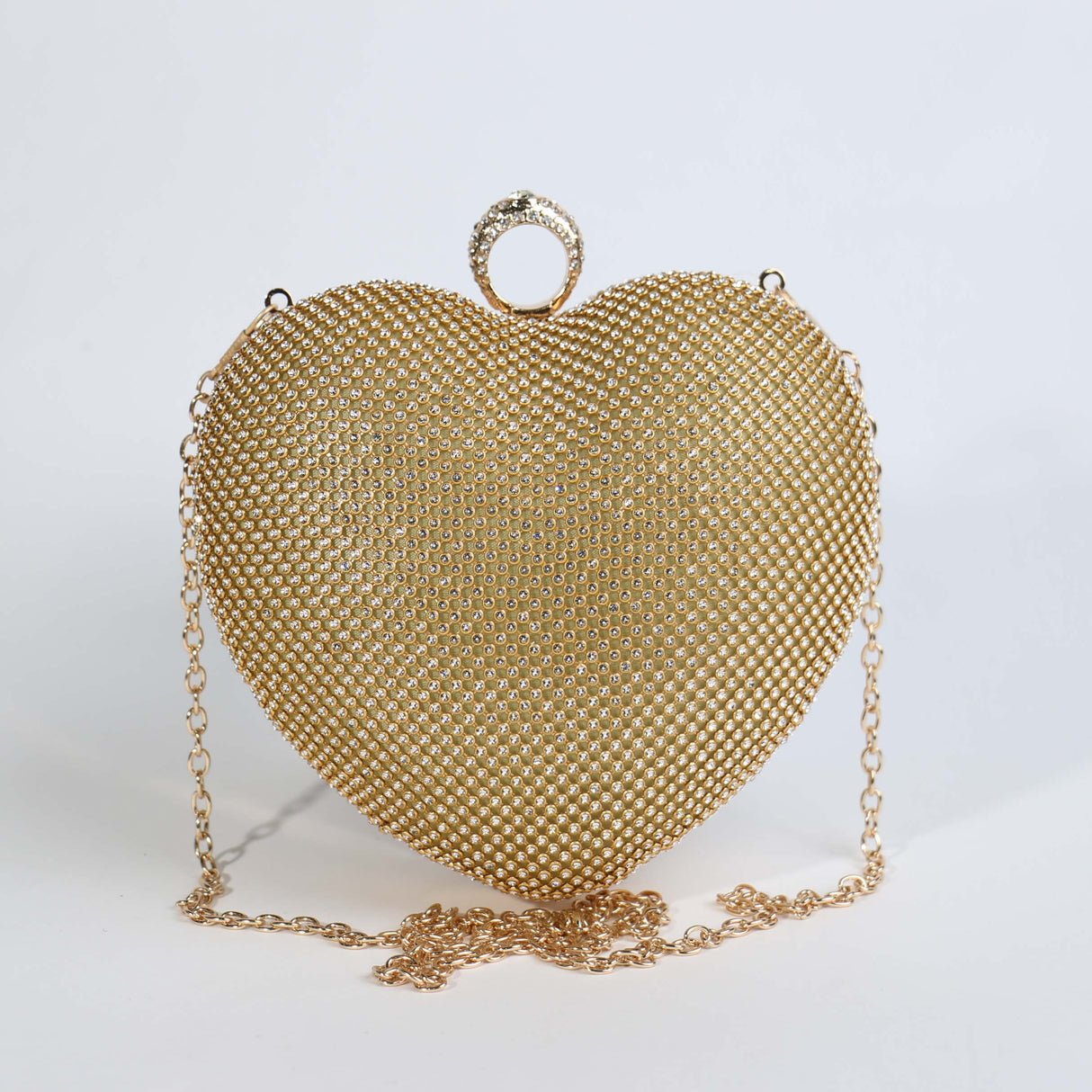 Fashion Clutch Heart Bag W/Rhinetsones #LA6152 - Multiple Colors (PC)