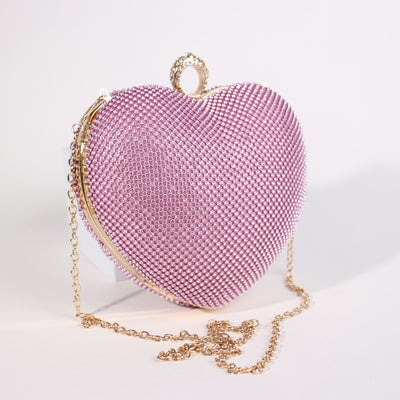 Fashion Clutch Heart Bag W/Rhinetsones #LA6152 - Multiple Colors (PC)