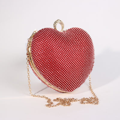 Fashion Clutch Heart Bag W/Rhinetsones #LA6152 - Multiple Colors (PC)