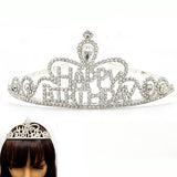 Fashion Rhinestone "Happy Birthday" Tiara #LD3081 - Multiple Colors (PC)