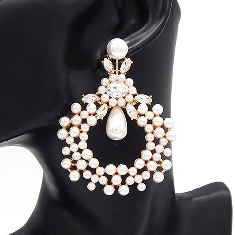 Fashion Pearl Dangle Earrings #LE3265 - Multiple Colors (PC)