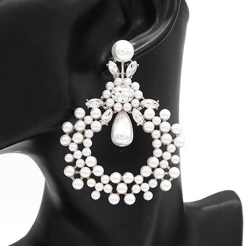 Fashion Pearl Dangle Earrings #LE3265 - Multiple Colors (PC)