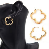 Fashion Small Clover Hoop Earrings #LE3273 - Multiple Colors (PC)