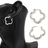 Fashion Small Clover Hoop Earrings #LE3273 - Multiple Colors (PC)
