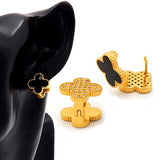 Fashion Mini Four-Leaf Clover Earrings #LE3279 - Multiple Colors (PC)