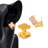 Fashion Mini Four-Leaf Clover Earrings #LE3279 - Multiple Colors (PC)