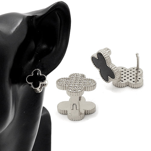 Fashion Mini Four-Leaf Clover Earrings #LE3279 - Multiple Colors (PC)
