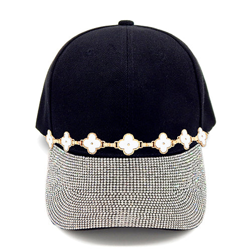 Fashion Rhinestone Cap W/Clovers #LH8452 - Multiple Colors (PC)