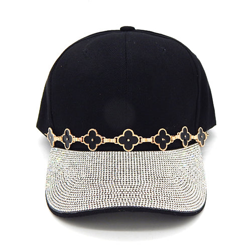 Fashion Rhinestone Cap W/Clovers #LH8452 - Multiple Colors (PC)