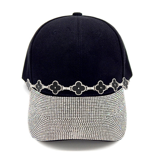 Fashion Rhinestone Cap W/Clovers #LH8452 - Multiple Colors (PC)
