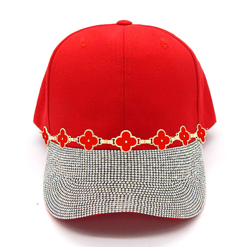 Fashion Rhinestone Cap W/Clovers #LH8452 - Multiple Colors (PC)