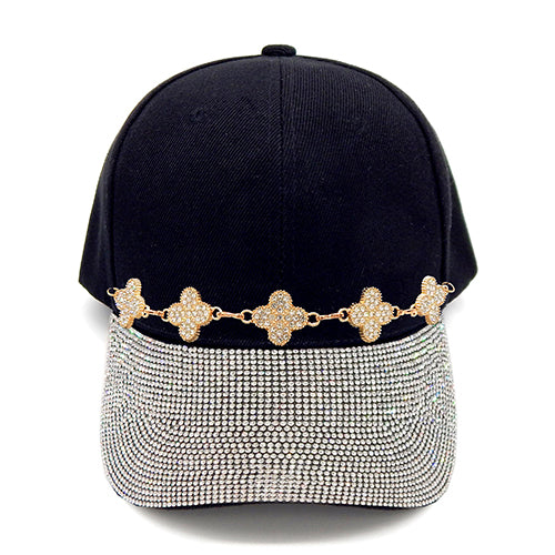 Fashion Rhinestone Cap W/Bling Clovers #LH8459 - Multiple Colors (PC)