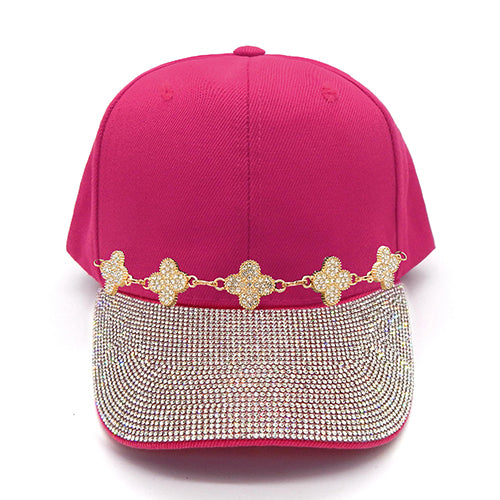 Fashion Rhinestone Cap W/Bling Clovers #LH8459 - Multiple Colors (PC)