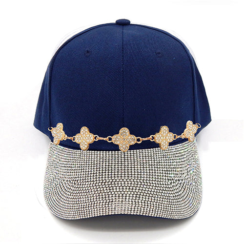 Fashion Rhinestone Cap W/Bling Clovers #LH8459 - Multiple Colors (PC)