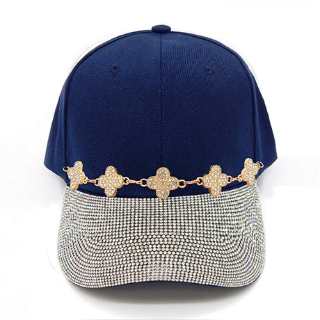 Fashion Rhinestone Cap W/Bling Clovers #LH8459 - Multiple Colors (PC)