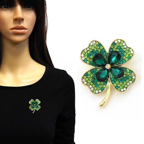 Fashion Four-Leaf Clover Brooch #LM4024 - Multiple Colors (PC)