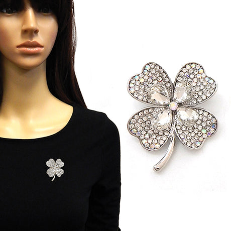 Fashion Four-Leaf Clover Brooch #LM4024 - Multiple Colors (PC)