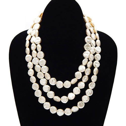 Fashion Short 3 Layer Pearl Necklace #LN3336 - Multiple Colors (PC)