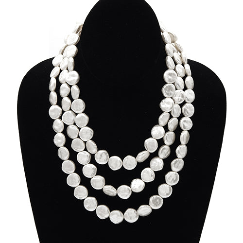 Fashion Short 3 Layer Pearl Necklace #LN3336 - Multiple Colors (PC)