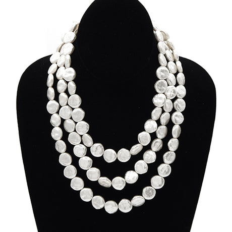 Fashion Short 3 Layer Pearl Necklace #LN3336 - Multiple Colors (PC)