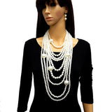 Fashion X-Long Pearl Necklace Set #LS2057 - Multiple Colors (PC)
