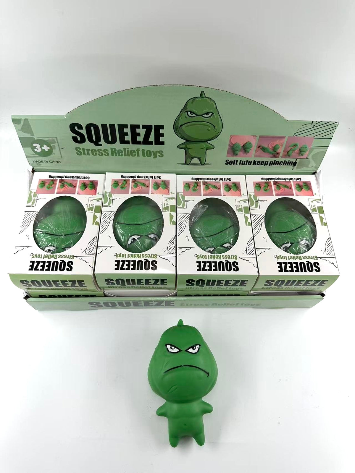 Large Green Face Squish Toy #LSQ-GRN (8PC)