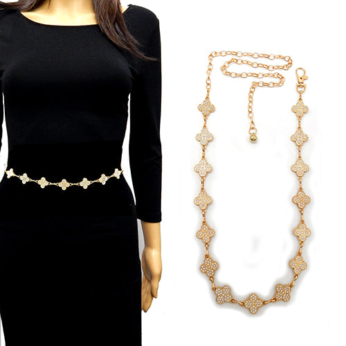 Fashion Stone Clover Chain Belt #LT5111 - Multiple Colors (PC)