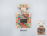Fashion Stone Perfume Bottle Brooch #MBR1003 - Multiple Colors (PC)