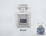 Fashion Stone Perfume Bottle Brooch #MBR1003 - Multiple Colors (PC)