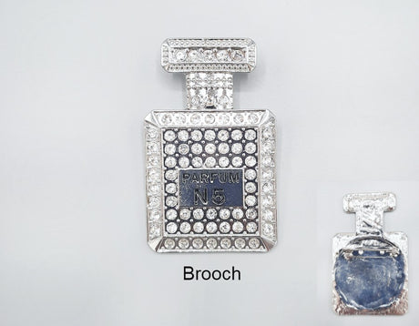 Fashion Stone Perfume Bottle Brooch #MBR1003 - Multiple Colors (PC)
