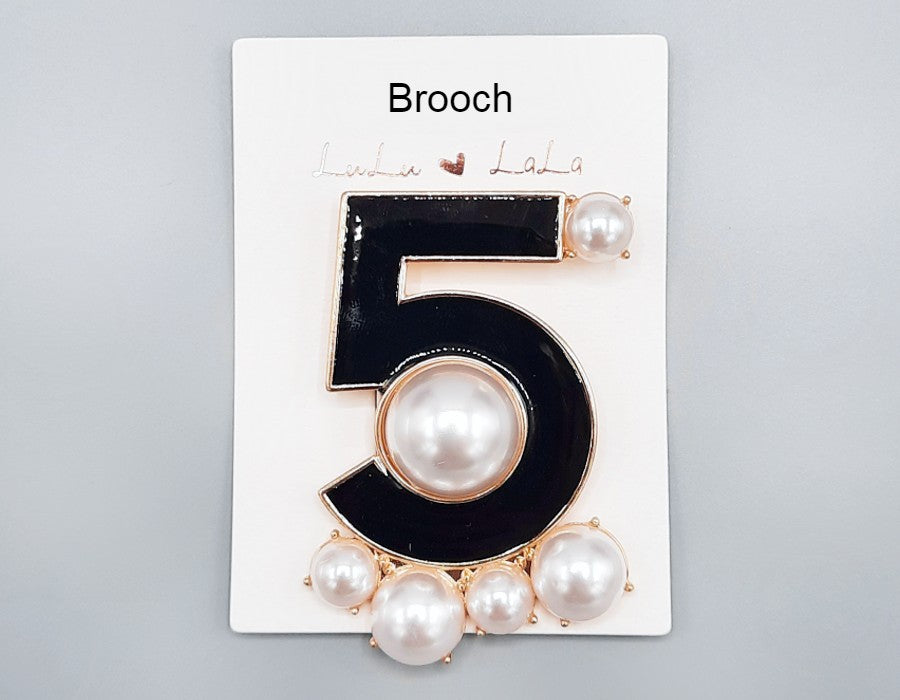 Fashion Design Pearl Brooch #MBR1006 - Multiple Colors (PC)