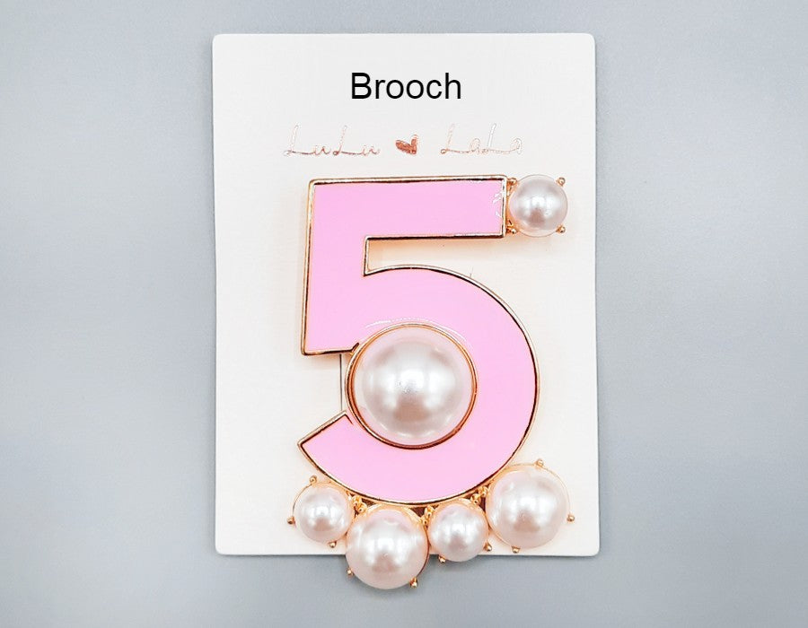 Fashion Design Pearl Brooch #MBR1006 - Multiple Colors (PC)
