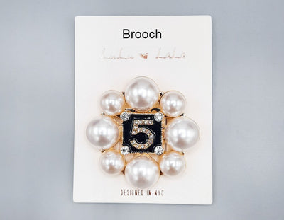 Fashion Design Pearl Brooch #MBR1007 - Multiple Colors (PC)