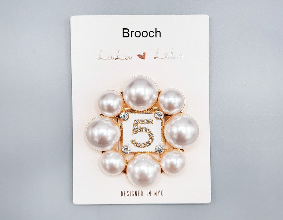 Fashion Design Pearl Brooch #MBR1007 - Multiple Colors (PC)