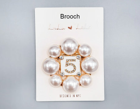 Fashion Design Pearl Brooch #MBR1007 - Multiple Colors (PC)