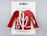 Fashion Sorority Jacket Epoxy Brooch #MBR1009 - Multiple Colors (PC)