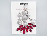 Fashion Rhinestone Lady Brooch #MBR1013 - Multiple Colors (PC)