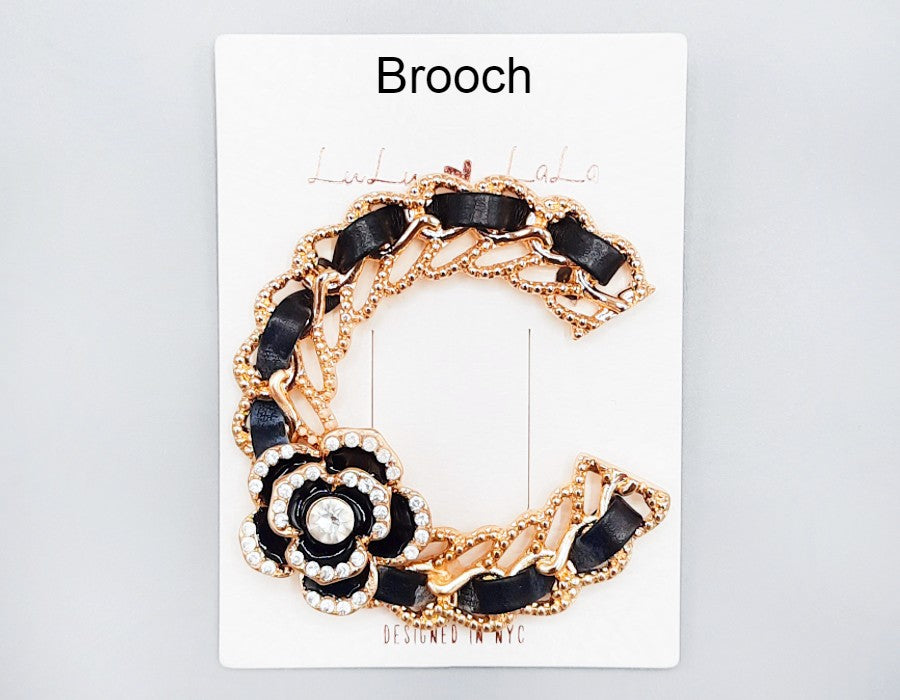 Fashion Design Chain Brooch #MBR1015 - Multiple Colors (PC)