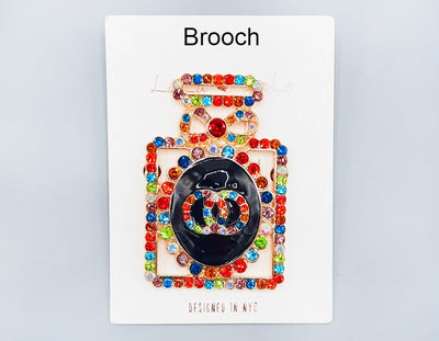 Fashion Design Rhinestone Brooch #MBR1017 - Multiple Colors (PC)