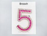 Fashion Pearl & Crystal No. 5 Brooch #MBR1018 - Multiple Colors (PC)