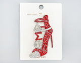Fashion Stone High Heel Brooch #MBR1030 - Multiple Colors (PC)
