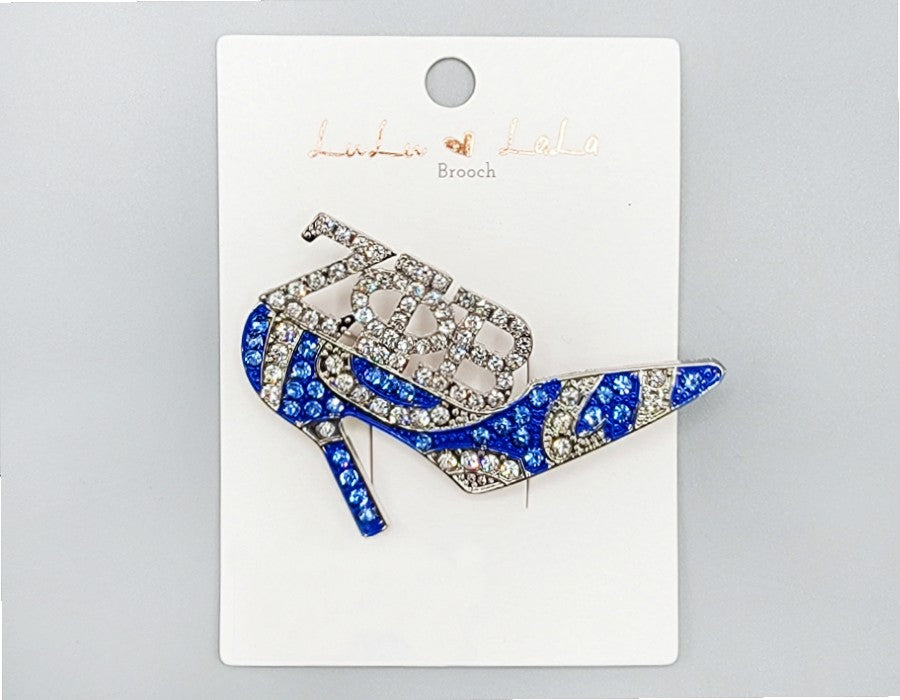 Fashion Sorority Stone Heel Brooch #MBR1052 - Multiple Colors (PC)