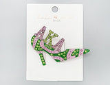 Fashion Sorority Stone Heel Brooch #MBR1052 - Multiple Colors (PC)