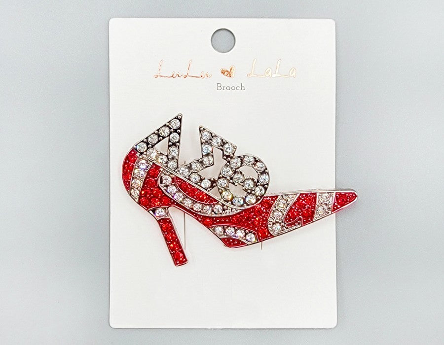 Fashion Sorority Stone Heel Brooch #MBR1052 - Multiple Colors (PC)