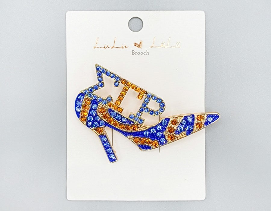 Fashion Sorority Stone Heel Brooch #MBR1052 - Multiple Colors (PC)